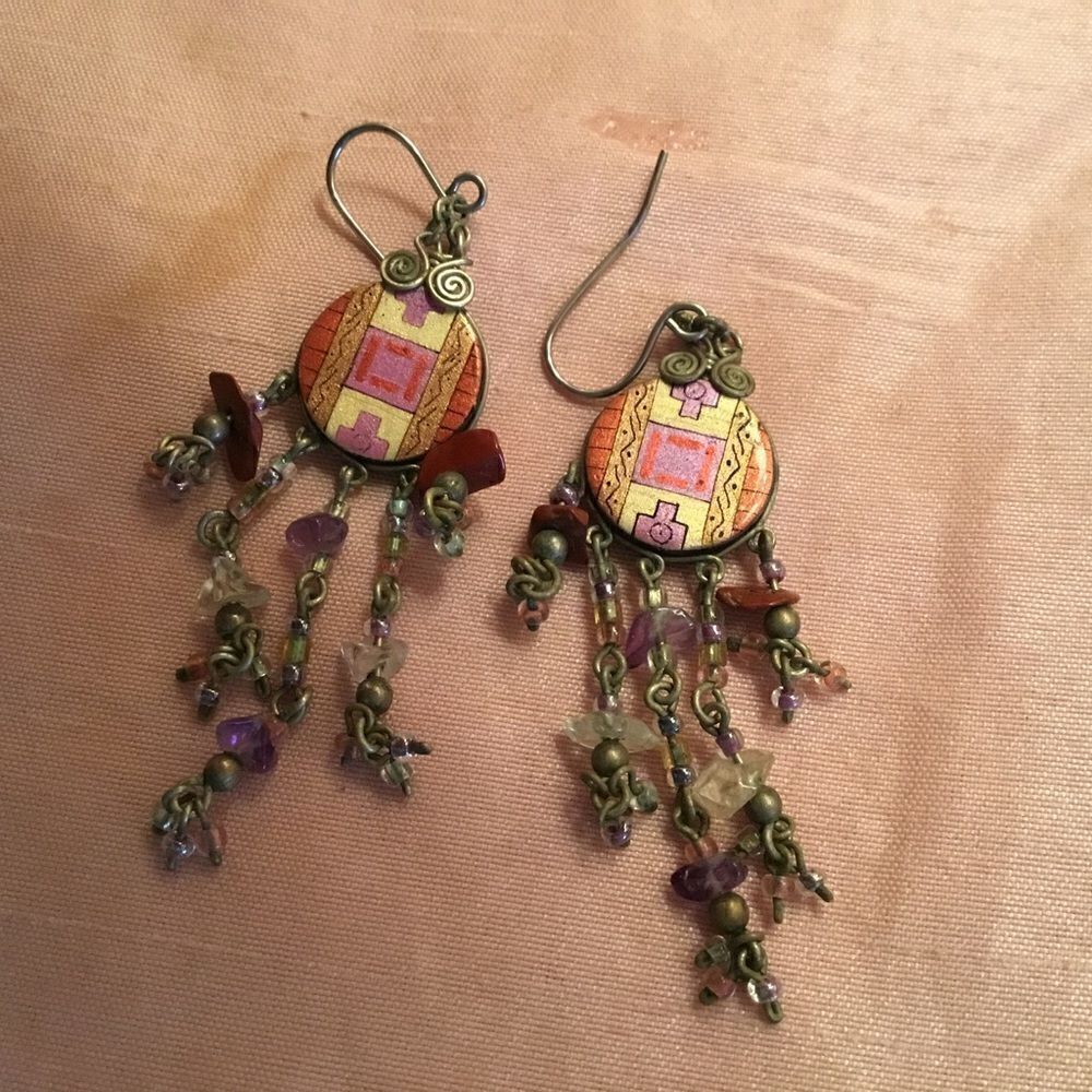 Silvertone Fishhook  Dangle Earrings